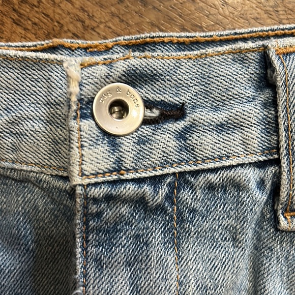 RAG & BONE WOMAN EMBROIDERED DISTRESSED DENIM MINI SKIRT LIGHT DENIM - Picture 6 of 12